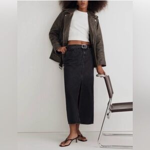 Madewell Garment Dyed Denim Maxi Skirt